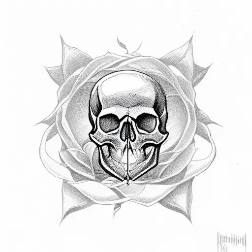 Skull Rose Cross