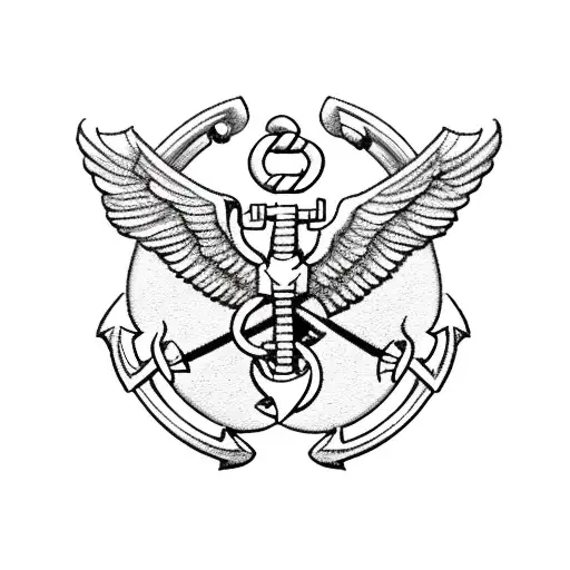Marine Corps Eagle Globe And Anchor And Navy Corpsman Medical Caduceus Logo