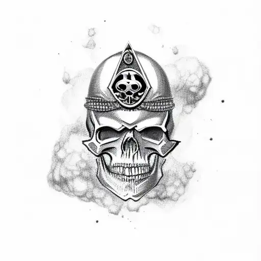 Smokey Skull With Diamond Chain Around Its Neck