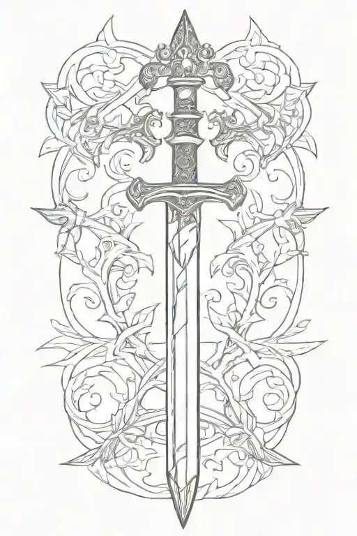 Long Sword Going Through The Middle Of A King's Crown