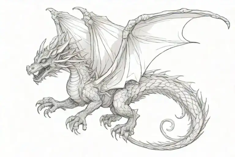 Delicate Shaded Dragon Flying