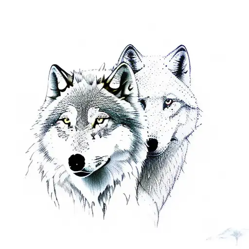 Arctic Wolf With Mountains