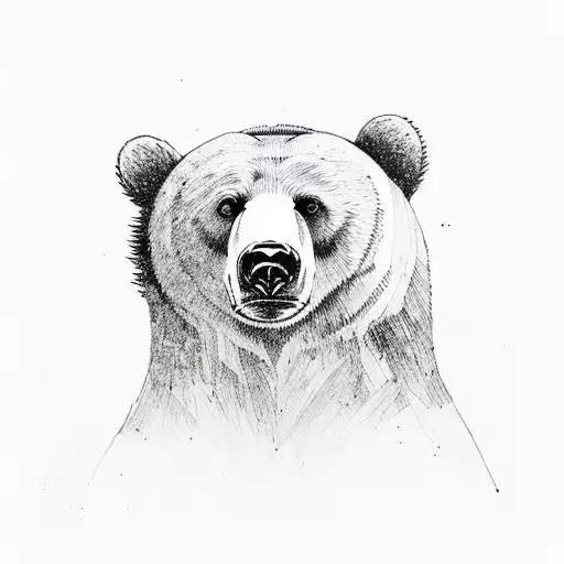 Bear Cradled By Tree