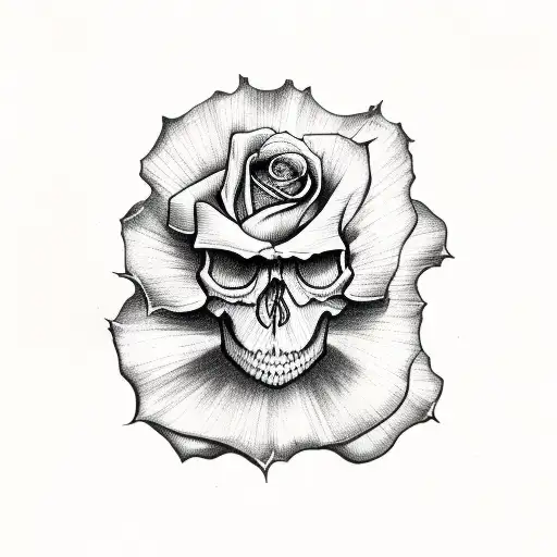 Skull Rose Cross
