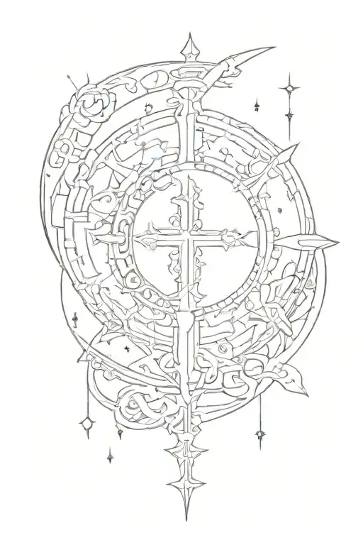 Cybersiglism Small Moon Y2k Cross