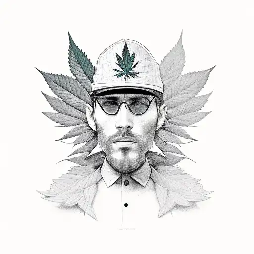 A Man Who Wearing Weed Leaf As A Jacket