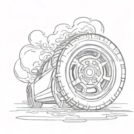 Car Tire With Cool Smoke