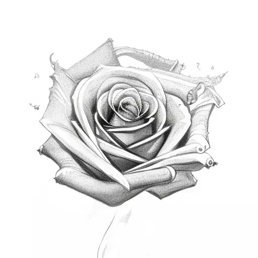 Dagger Gping Through A Rose