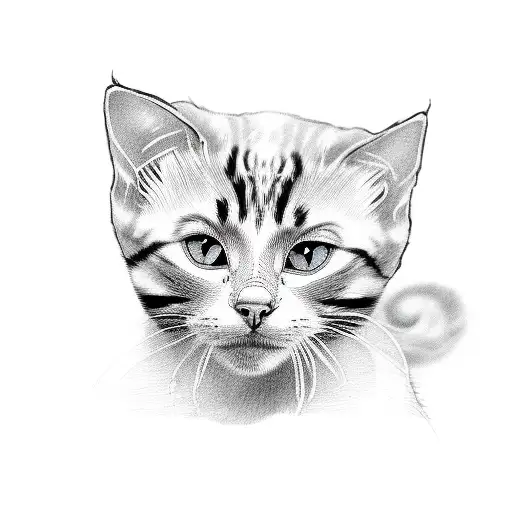 Spotted Black And White Cat