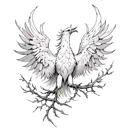 Soft Phoenix With Branches