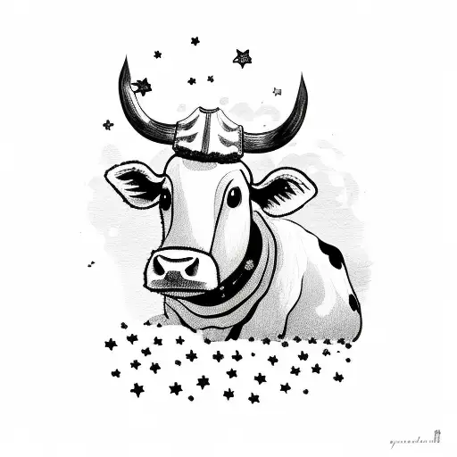 Cute Cow With Stars