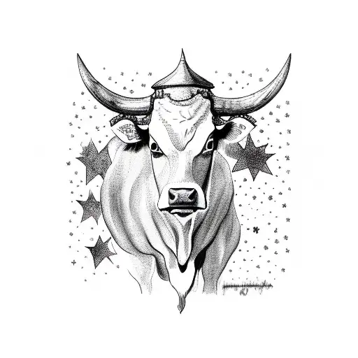 Cow With Stars On Horns
