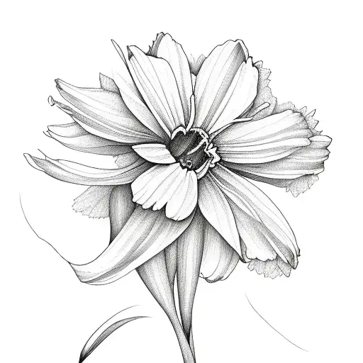 Daffodil Daisy And Cosmos Flower Bouquet