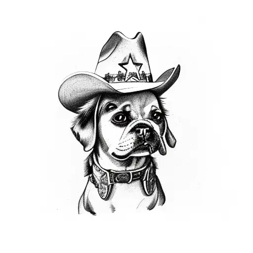Dog With Cowboy Hat