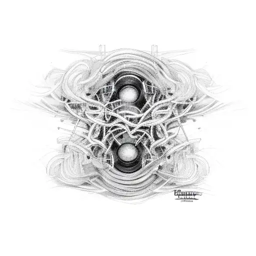 A Giant Tangle On Black Instrument Cables Leading To A Fender Telecaster