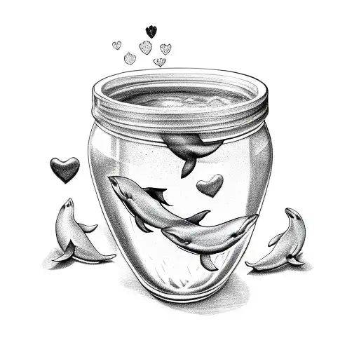 Jar Overflowing With Love And Dolphins