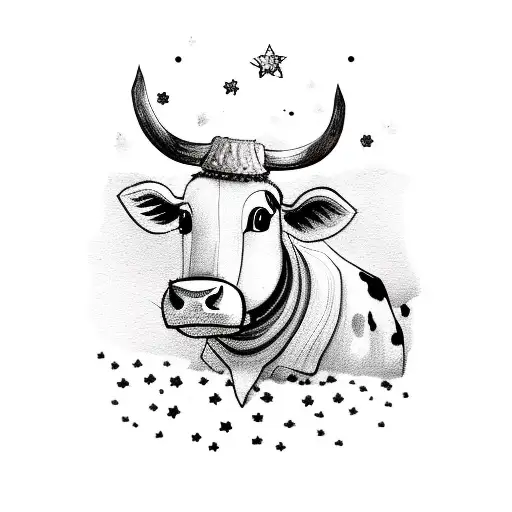 Cute Cow With Stars