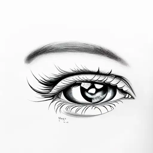 Girl Eye With Pupil On Fire