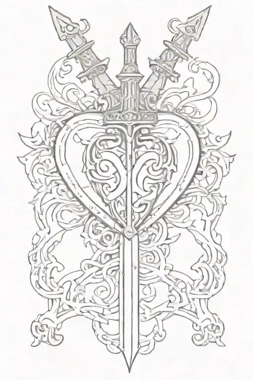 Cybersiglism Heart Y2k Sword Sigil Thin