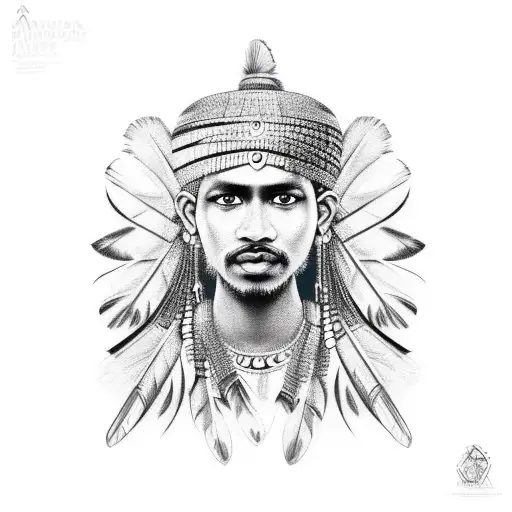 Indian Feathers With African Design In The Feathers