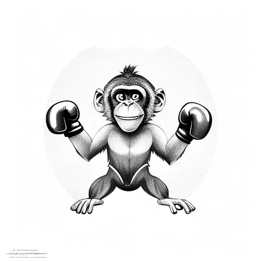 Monkey With Boxing Gloves