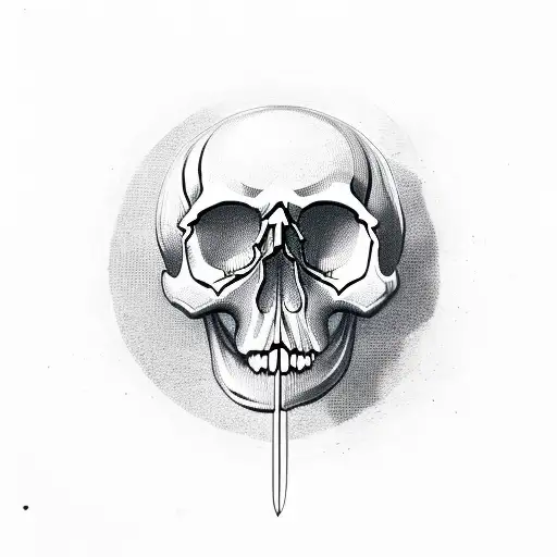 Skull With Roman Numeral Clockface