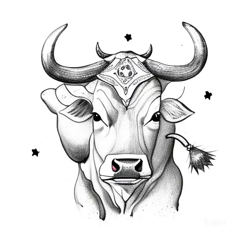 Cow With Hanging Stars On Horns