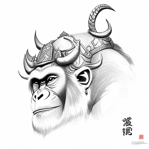 Monkey King With A Ox And Dragon