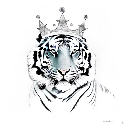 Tiger With Crown Above It