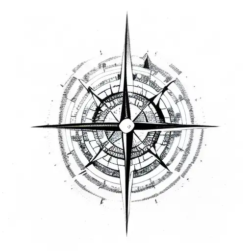 Compass Pointing Towards Nw With Trees