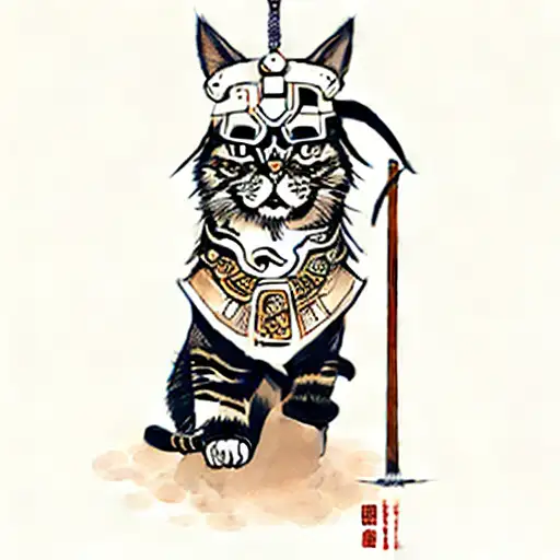 A Samurai And A Cat