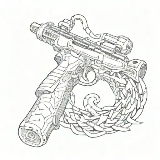 Snake Wrapping Around Ak-47