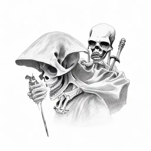 Grim Reaper On Shoulders