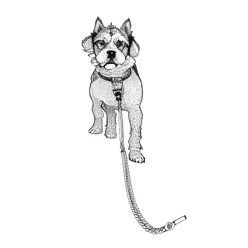 A Dog On A Leash