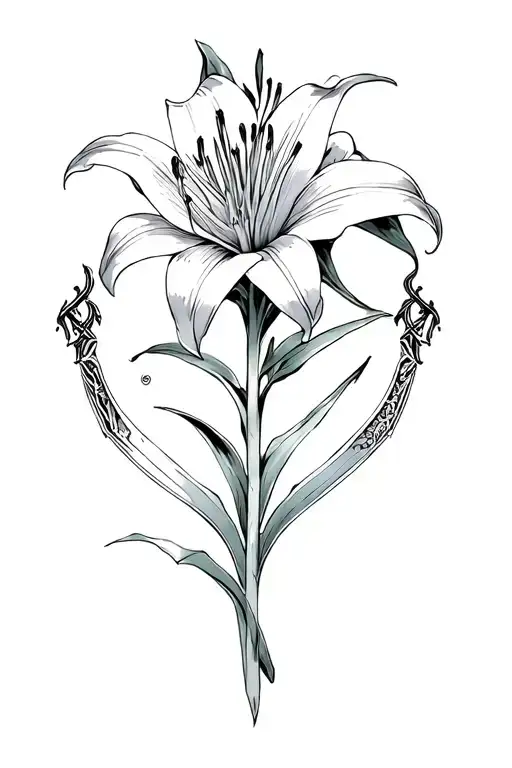 A Lily With Daggers On Either Side