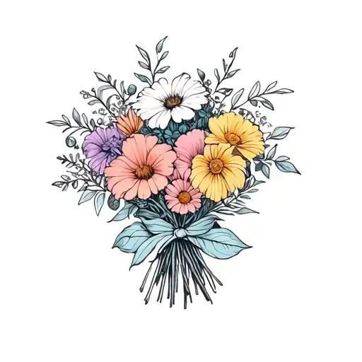 April Birth Flower Bouquet Wrapped