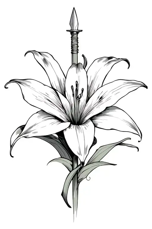 A Lily With Daggers On Either Side