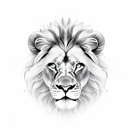 Cross With Lion In Middle