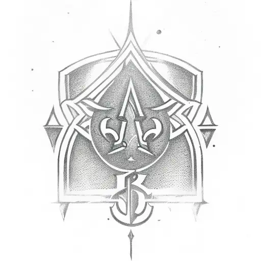 Ace Of Spades Symbol With A Q Inside Of It