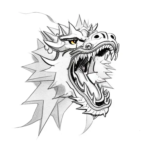 Dragon With Lion And Motorcycle