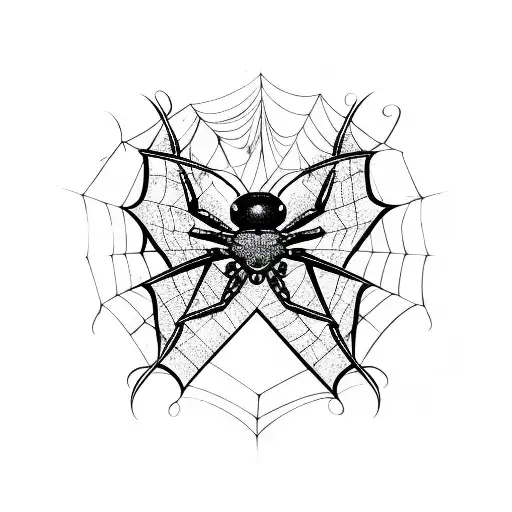 Third Eye Butterfly Shaped Spider With Web