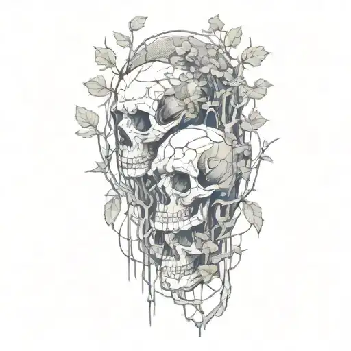 Two Skulls In A Forest