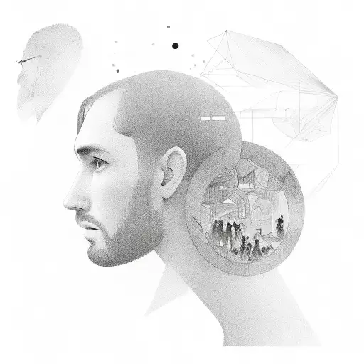 Profile Of A Group Of People With Omaments Around Them