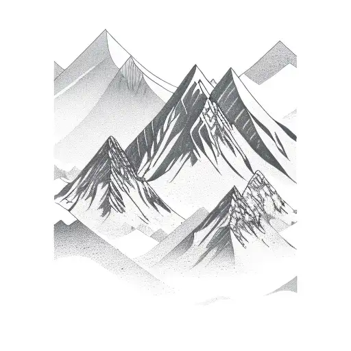 Mountain Peaks Forming A Wave