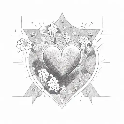 A Heart-shaped Star Surrounded By Stargazer Flowers