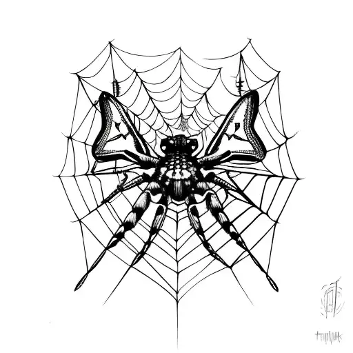 Third Eye Butterfly Shaped Spider With Web