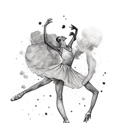 A Dancer Gracefully Posing With Food Elements Incorporated In The Background