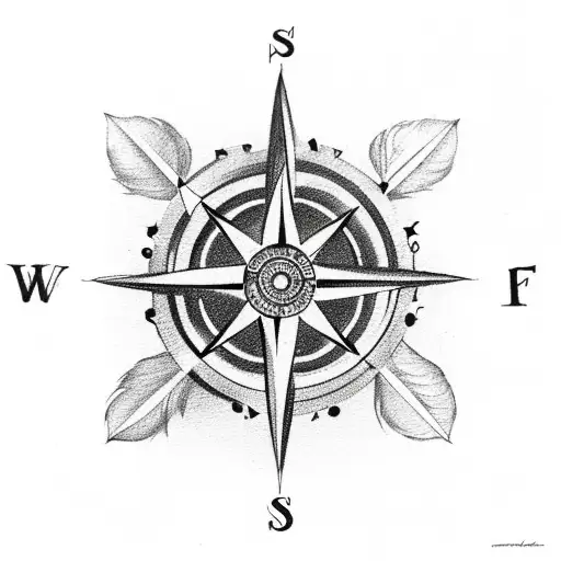 A Feather And Compass With Diretion Quote