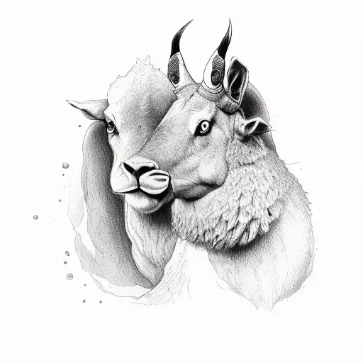 Capra Standing On A Heal Looking Back