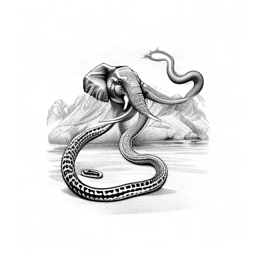 Boa Snake Swallow Elephant